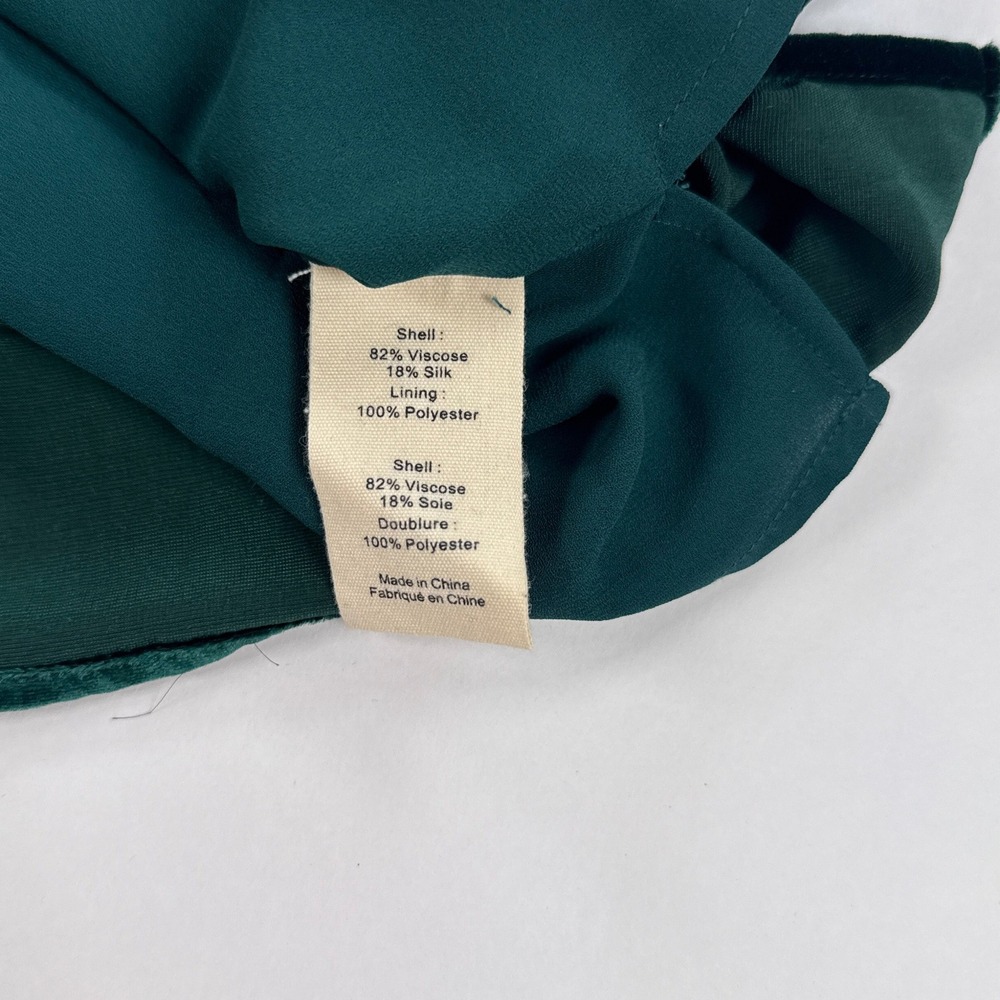 L'AGENCE Womens Cami S Green Jane Silk Velvet Tank Top Luxe Minimalist Night Out - Picture 5 of 10